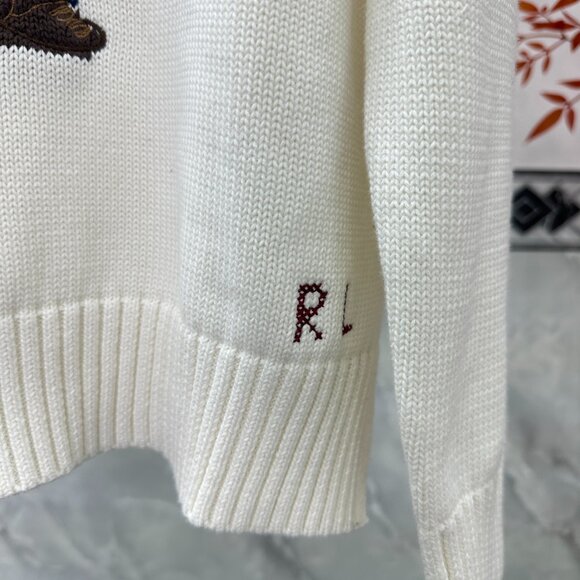 Polo by Ralph Lauren Cream BearCrewneck Sweater - Picture 6 of 6